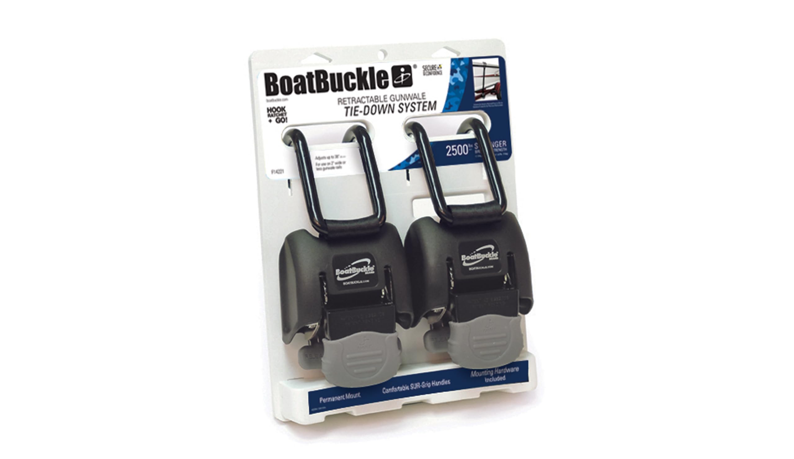 Produktbild von BoatBuckle Edelstahl Ratsche Zurrgurt | 18 Fuß Spangurte | Für Boote & Anhänger