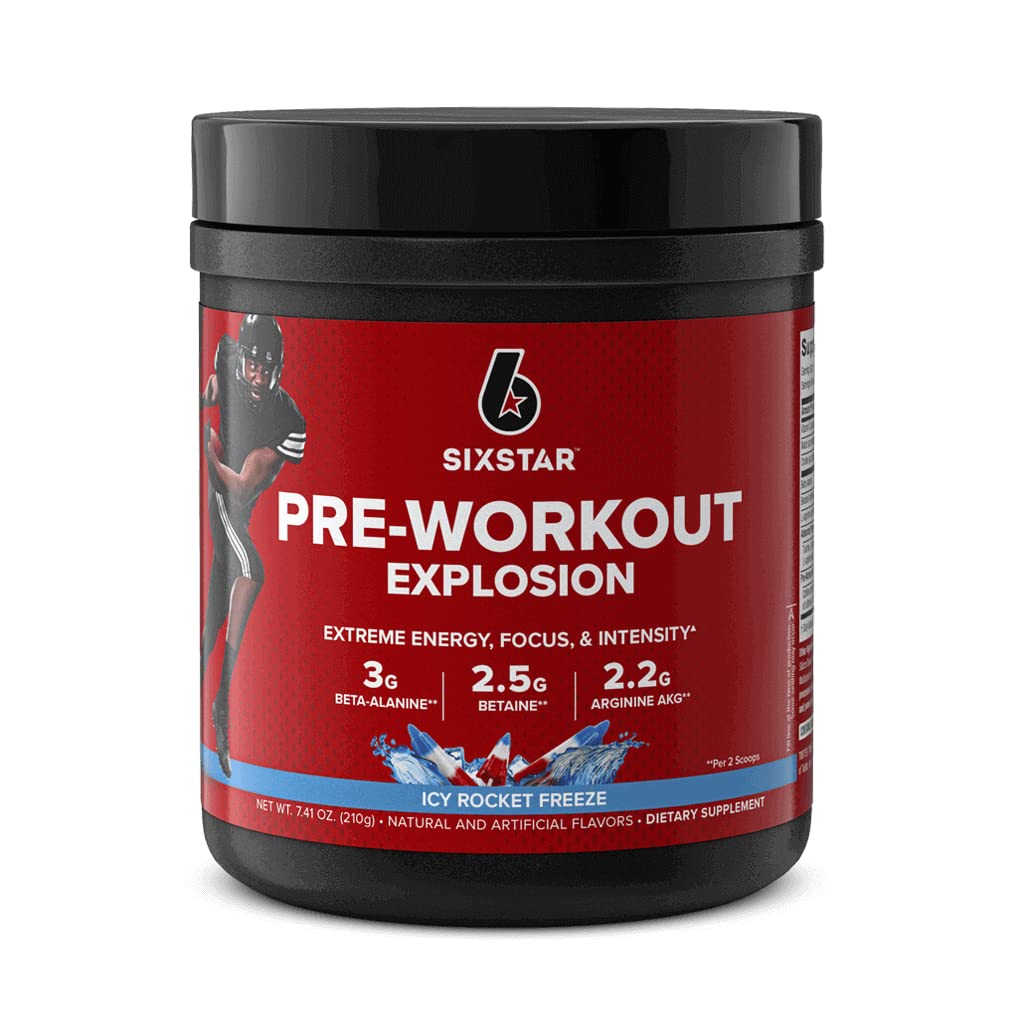 Six Star Pre Workout PreWorkout Explosion Pre Workout Powder for Men & Women PreWorkout Energy Powder Drink Mix Sports Nutrition Pre-Workout Products ICY Rocket Freeze (30 Servings)
