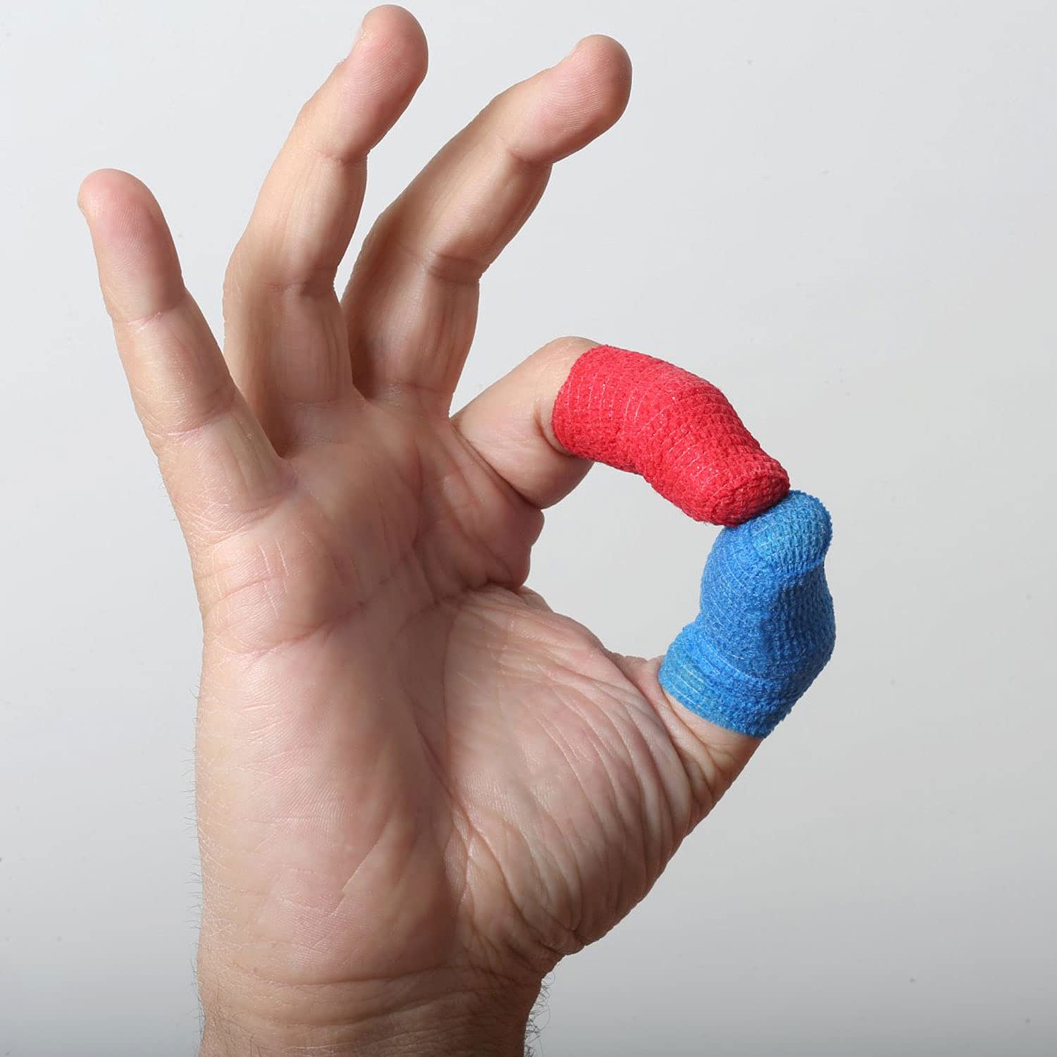 Lot de 12 rouleaux de protection des doigts auto-adhésifs, imperméables, résistants à l'huile, respirants, élastiques, déchirables à la main, protègent des blessures ou des points de pression