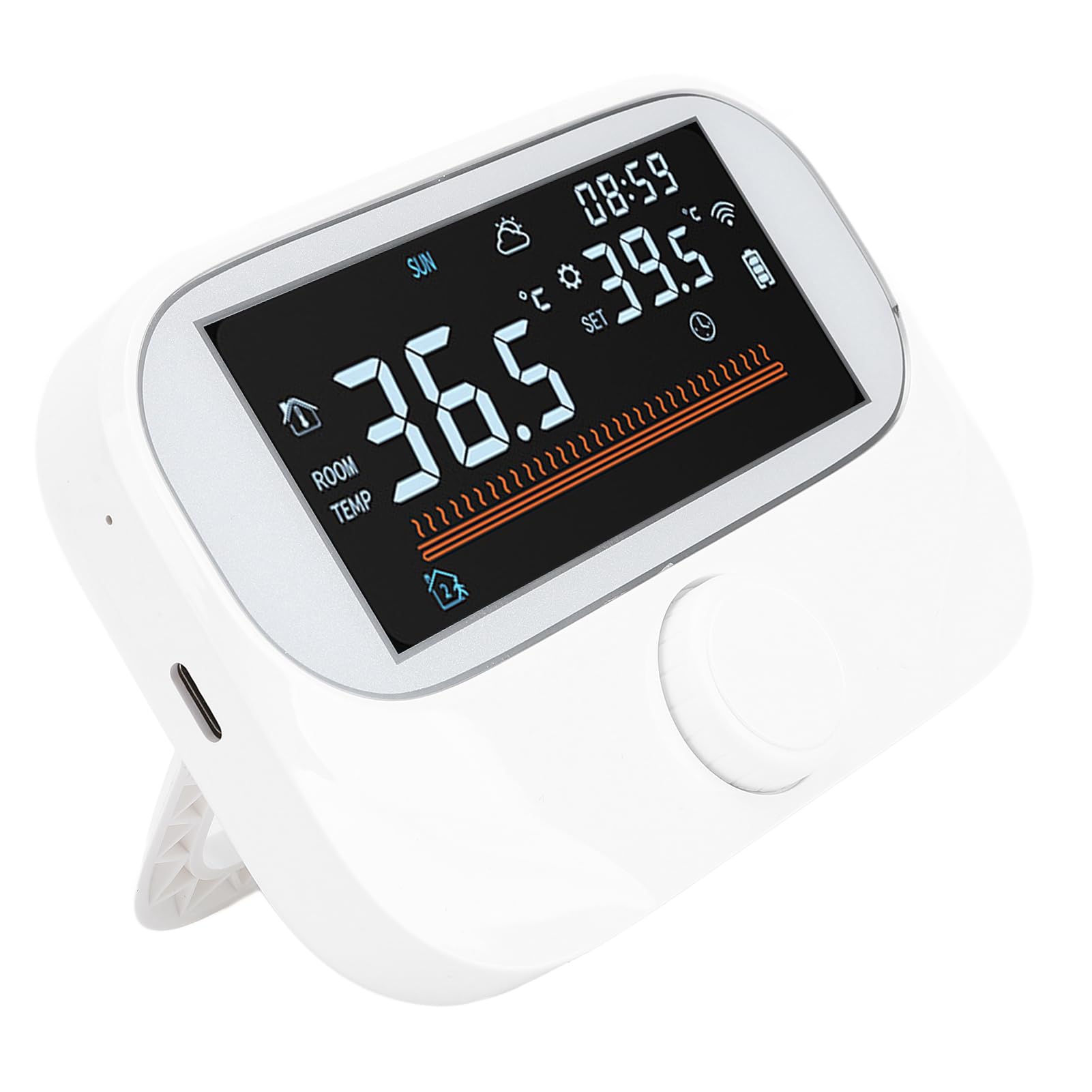 LiebeWH Inteligentny Termostat, Bezprzewodowy Programowalny Regulator Temperatury w Pomieszczeniu ABS z Wyświetlaczem LCD, Sterowanie Głosowe za pomocą Aplikacji, Energooszczędne Ogrzewanie do Użytku