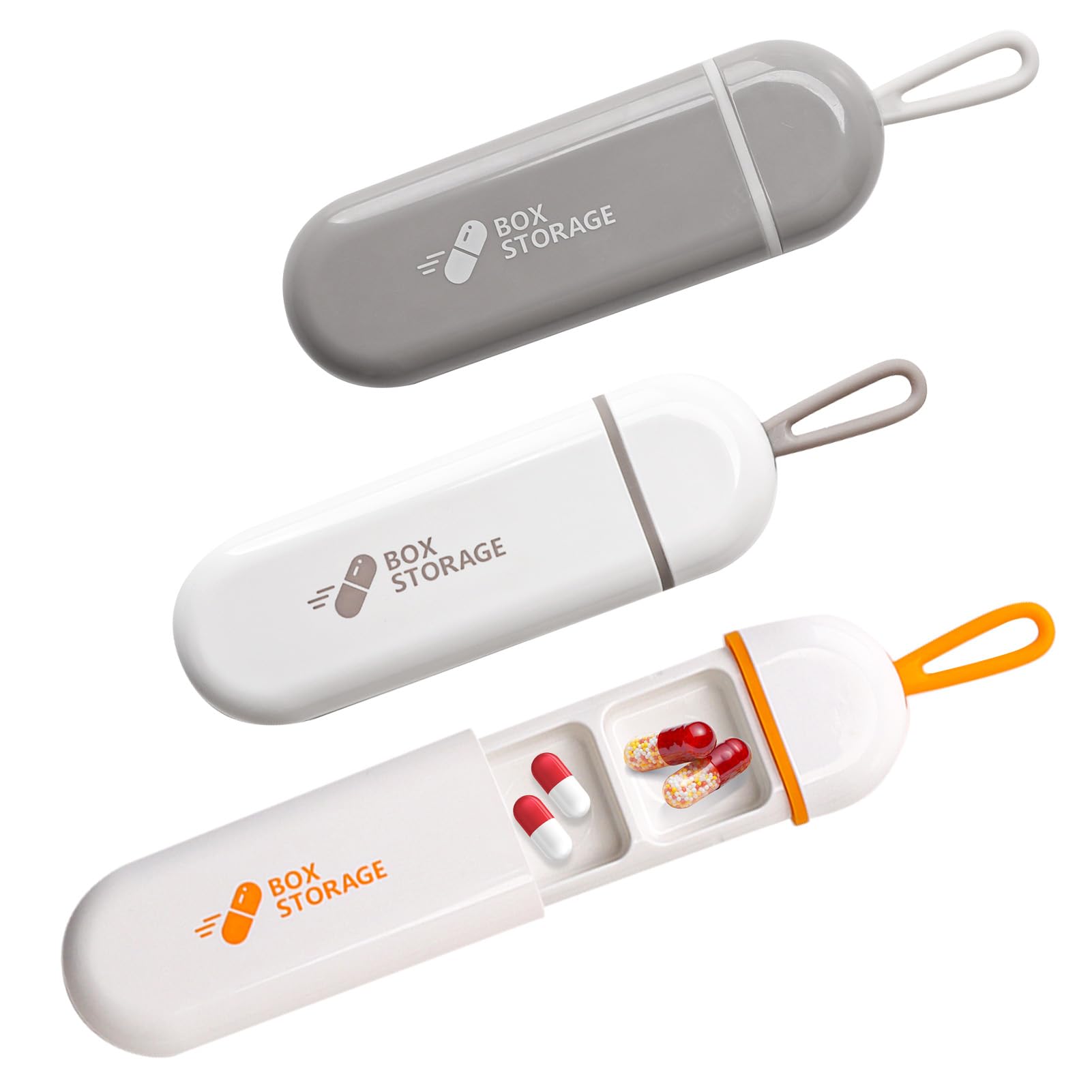 Medication Organizer 3 Pack Small Travel Pill Box with Moist-Proof Sealing Ring & Portable Hook Holders 3 Colors for Easy Weekly Daily Vitamin Tablets Storage Dosset Case Small Pills Caddy