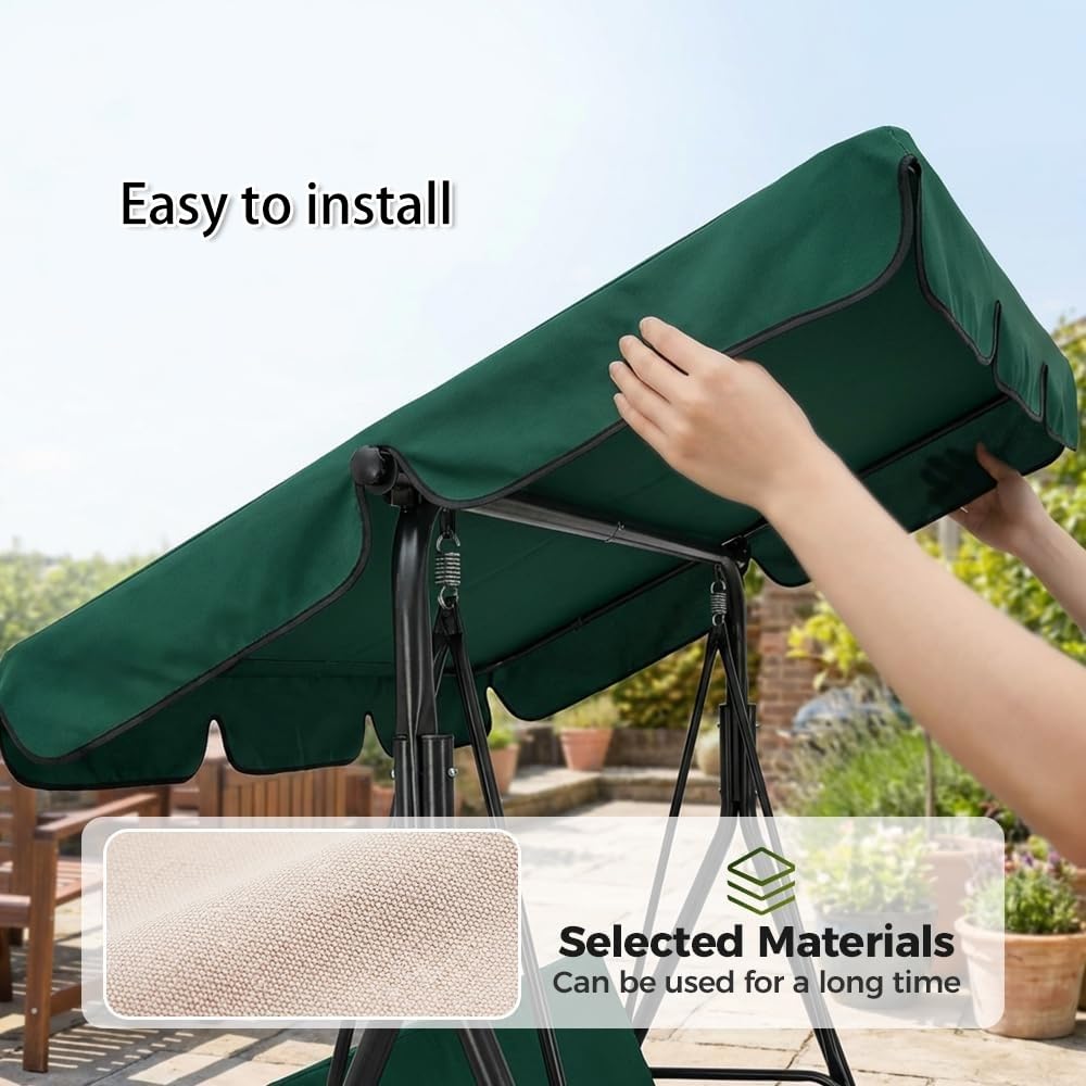 190x120cm Toldo De Repuesto para Balancín De Jardín 3 Plazas, 164x114cm Techo Solar Universal Impermeable, Toldo para Balancín Exterior(Gray,74.8x47.2in/190x120cm)