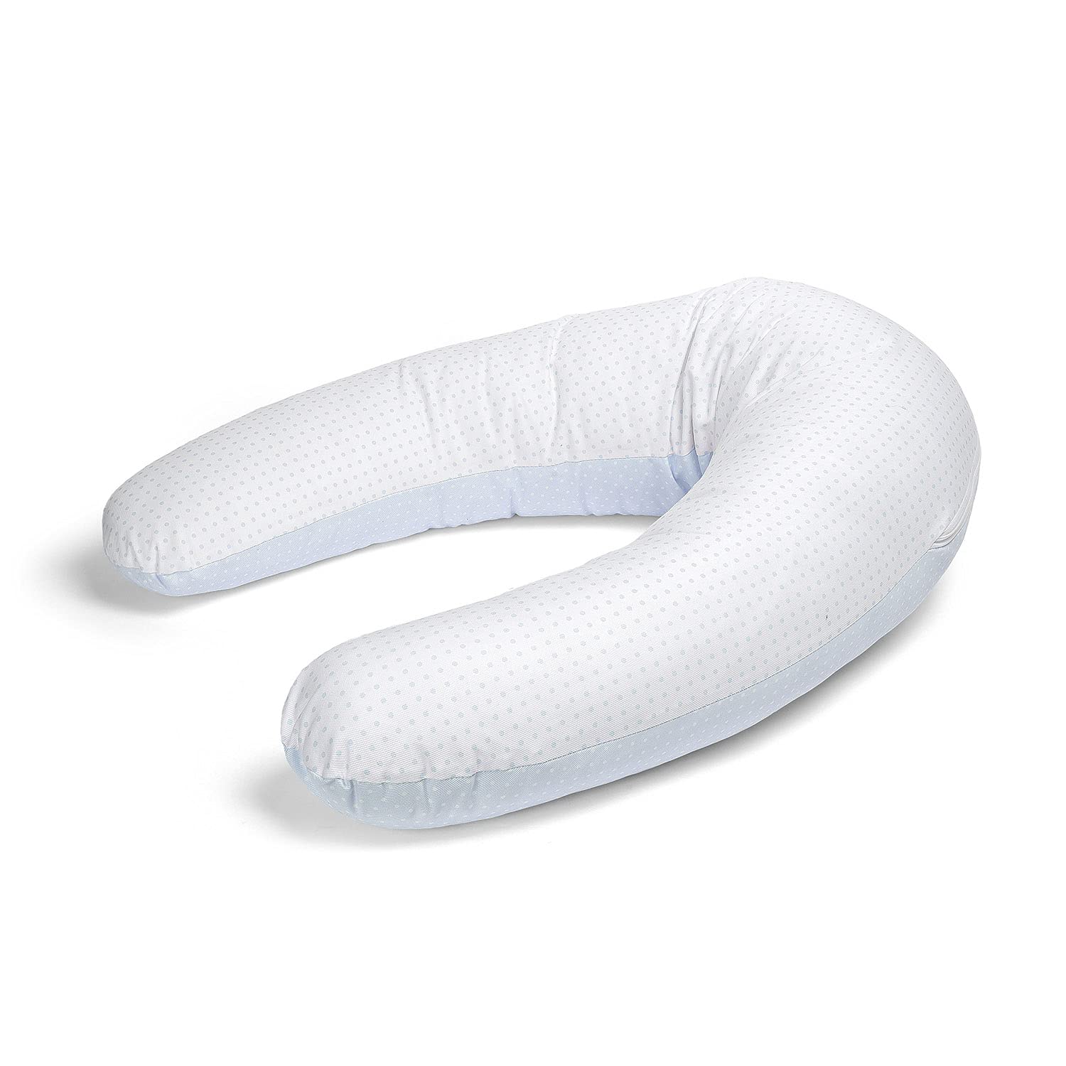 DORMISSIMO Almohada de Maternidad y Lactancia, Evolutiva Azul 160 cm - Desenfundable y con Relleno de Fibra