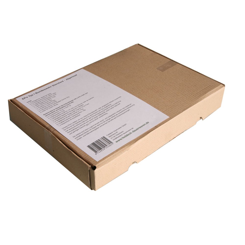 Feddeck EPa Typ 17 Nudeln mit Bolognese-Soße Schokoladenkuchen Leberwurst