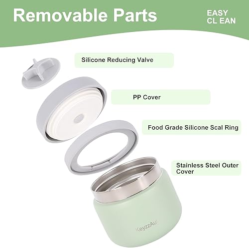 Miniatura 5 de KeyzzAut Termo de sopa de 9 onzas para comida caliente, boca ancha aislado al vacío, contenedor de alimentos de acero inoxidable 304, para