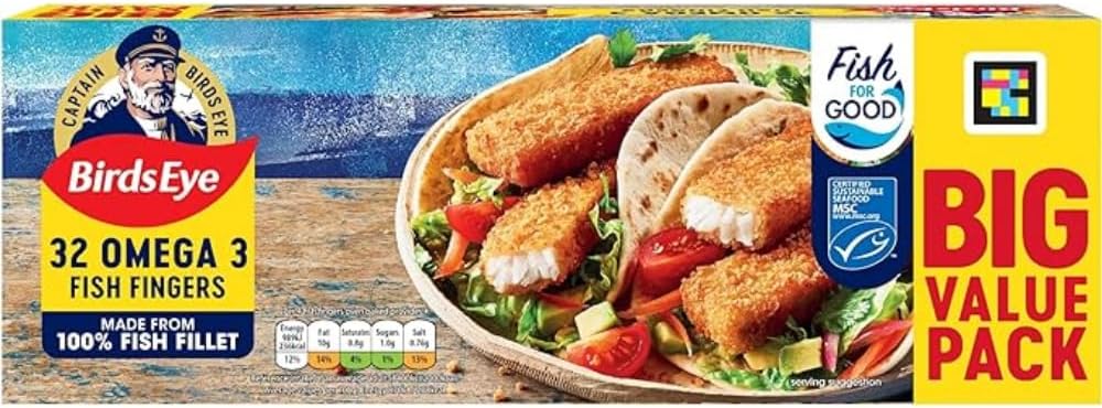Birds Eye 32 Omega 3 Fish Fingers, 896g (Frozen)