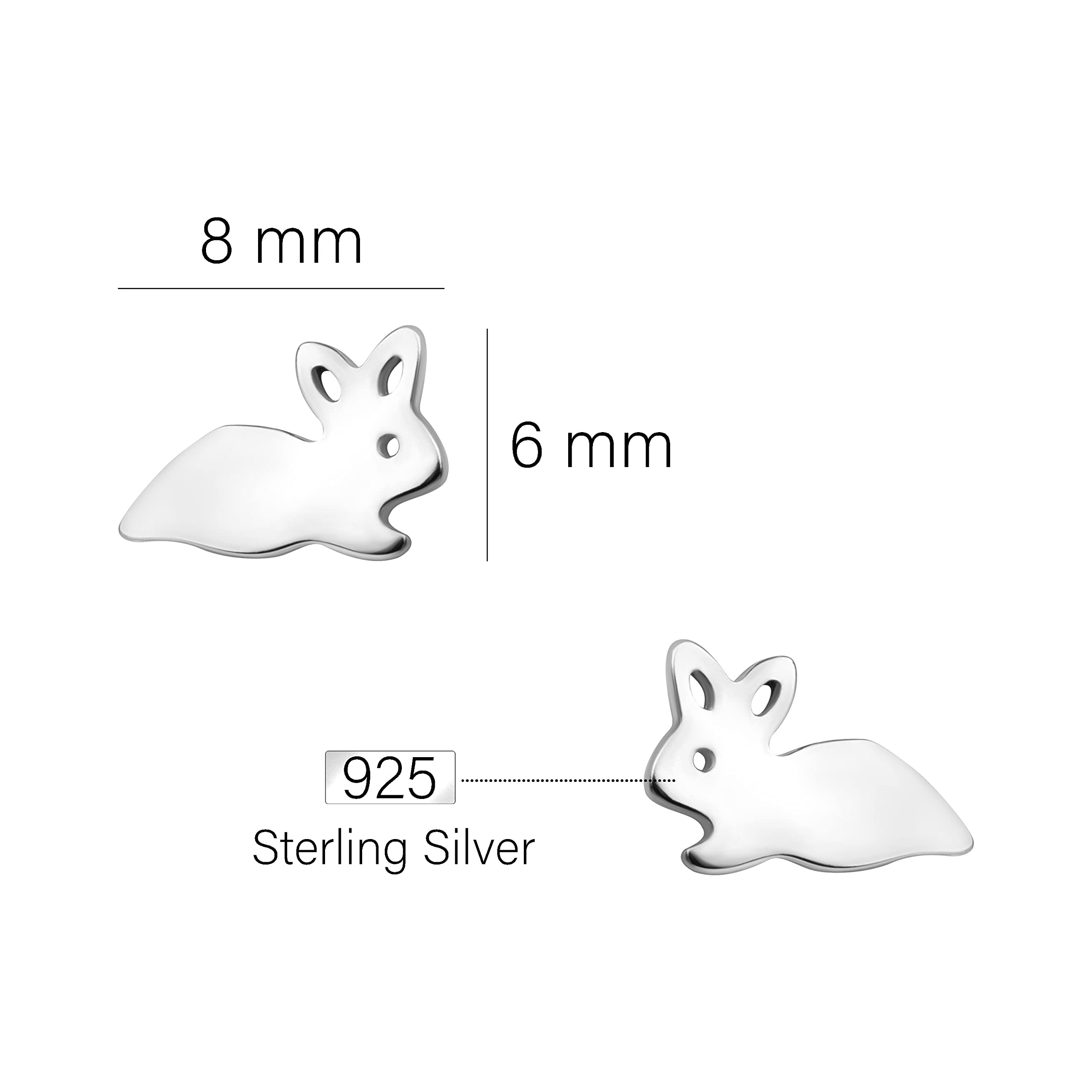 SOFIA MILANI - Orecchini da Donna in Argento 925 - Orecchino a Perno a Lepre