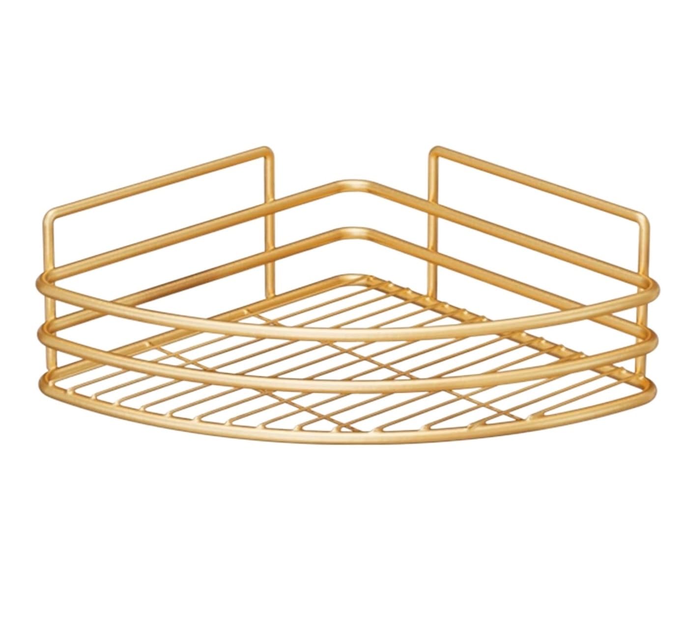 AZHKJKZH Shower Shelf Corner Shower Basket Wall Mount Shelves No Drill Rack For Bathroom Toilet Bathroom Accessories(A)