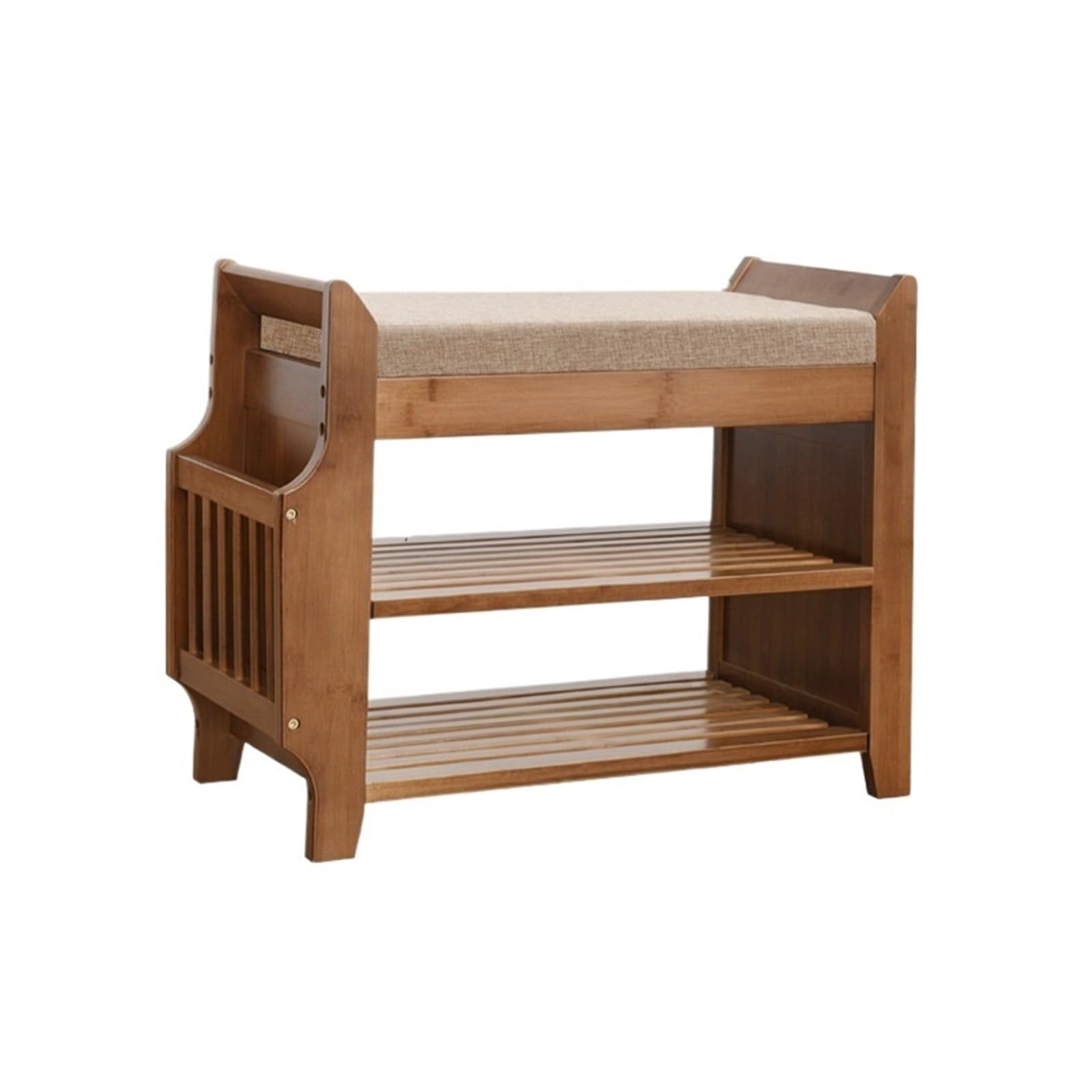 MYUYEE Shoe Bench Entryway- Shoe Bench, Shoe Rack Bench, Bamboo Shoe Rack Bench, 3-Tier Premium Bamboo Shoe Shelf Orga Or Entryway Bench For Entryway Hallway Living Room(Large)