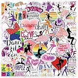 50PCS Dancing Stickers for Dancer,Waterproof PVC Stickers for Water Bottles Laptop Car Phone Case Skateboard - Perfect Dancer Gifts,Dance Decals, Dance Party Favors