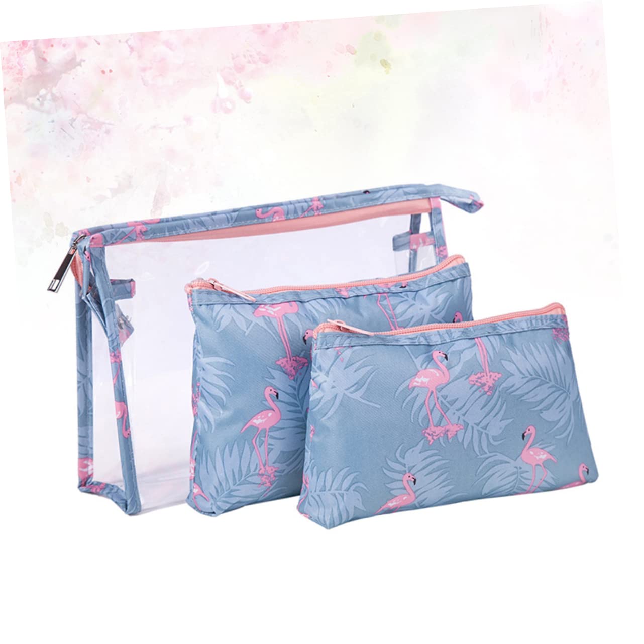 LIFKOME 6pezzi Borsa Da Viaggio Per Cosmetici Da Pochette Con Stampa Fenicottero Per Make-up e Della Ampio Spazio Di Archiviazione Per Necessità Personali