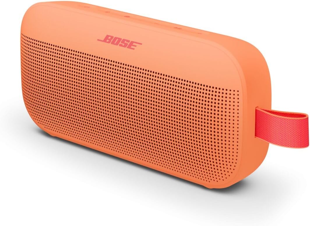 SoundLink Flex Bluetooth Speaker (2nd Gen) - Portable Outdoor Speaker with Hi-Fi Audio, Waterproof and Dustproof, USB-C, Up to 12 Hours Battery Life, Sunset Peach - Limited Edition Color