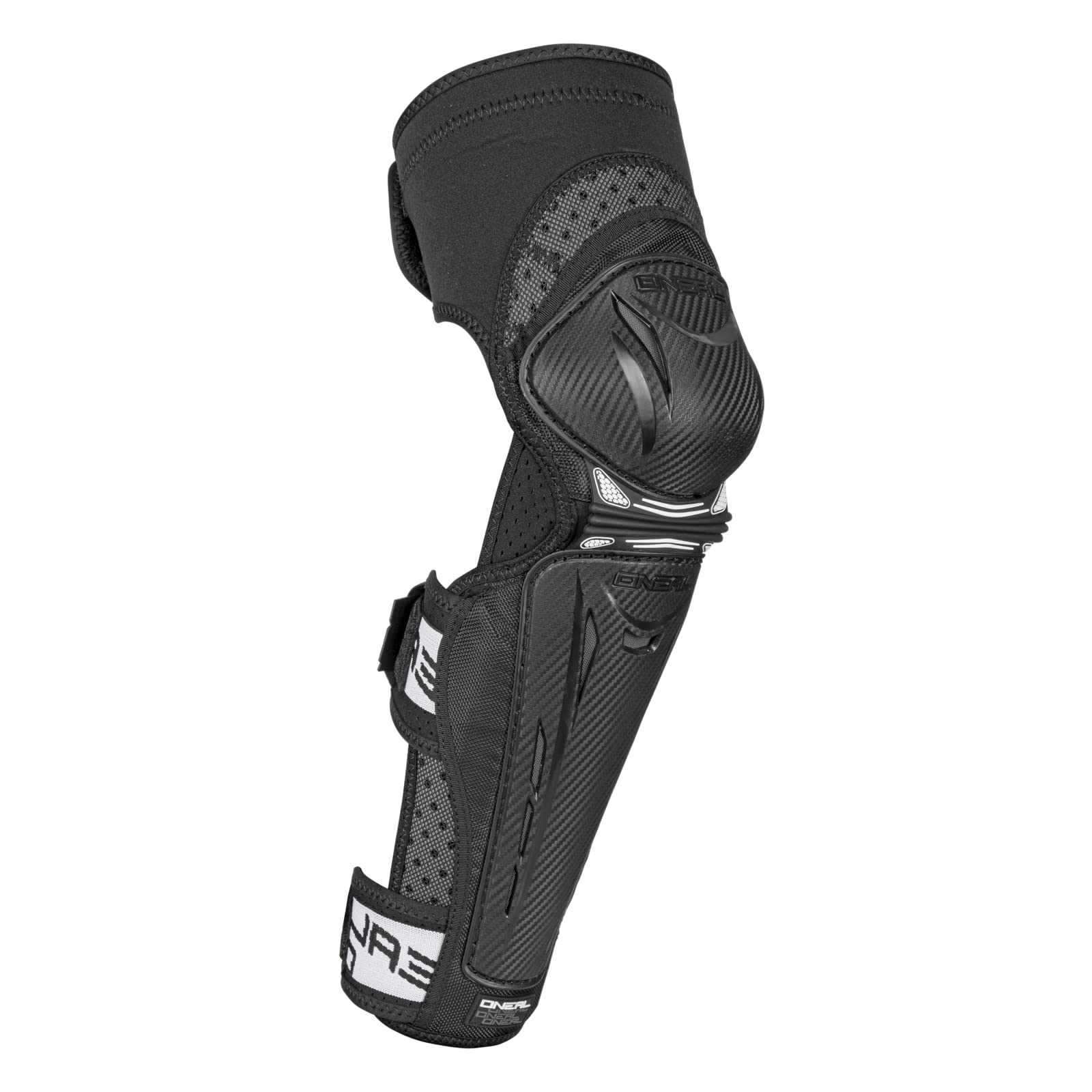 O'Neal O'NEAL Rodillera y Espinilleras I BMX MTB Downhill I Protectores de Rodilla y Espinilleras Ligeros y Cómodos I Protector de Rodilla Park FR Carbon V.17 | Negro Blanco | Talla XS