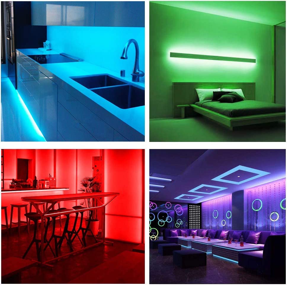 Image of DAYBETTER Led Strip Lights 200ft, RGB Led Light Strip with 44 Keys Remote Controller, Color Changing Led Lights for Bedroom 100 ft of 2 Rolls