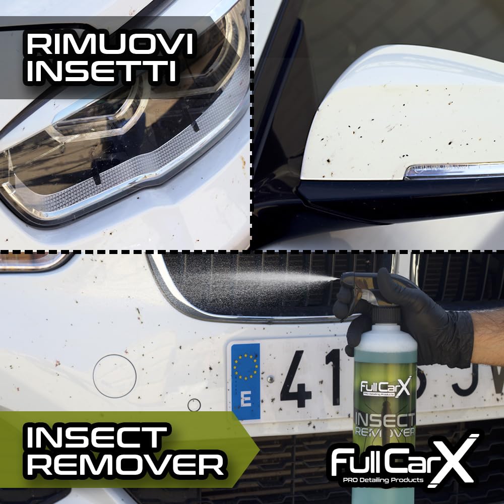 FULLCARX Insect Remover 5L Rimuovi Insetti Auto Carrozzeria, Rimuove Macchie Zanzare Escrementi Moscerini, Pulizia Senza Sfregamento Protegge Vernice Plastica Vetro Prodotto Professionale Detailing