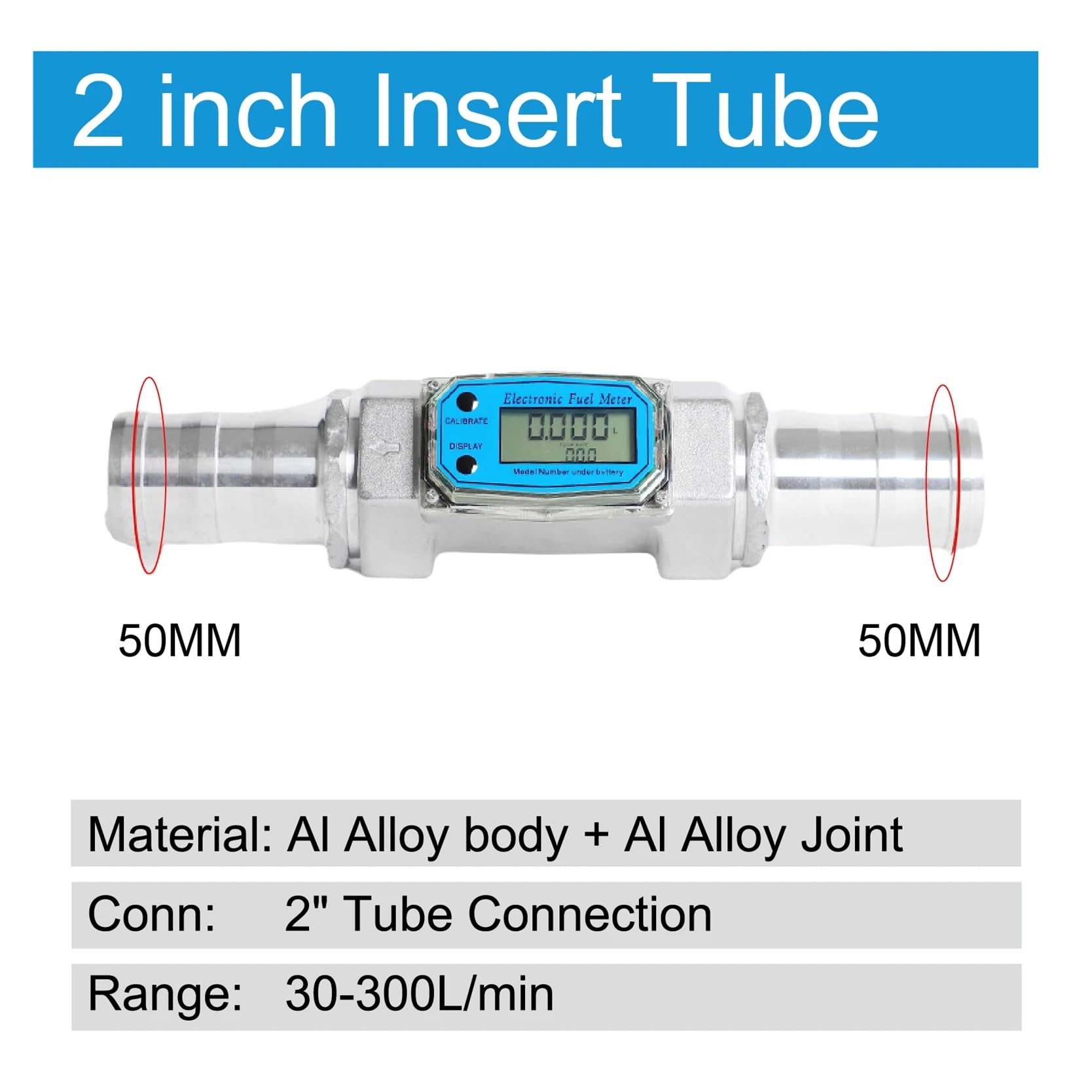 przepływomierz, Elektroniczny przepływomierz turbinowy, stop aluminium, cyfrowy, ciekły olej napędowy, precyzyjny, przenośny, przemysłowy czujnik przepływu