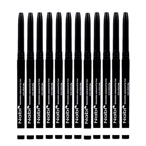 Beauty Spot Nabi - Lápiz delineador de ojos retráctil impermeable (12 unidades), fórmula resistente a la decoloración de larga duración, removedor