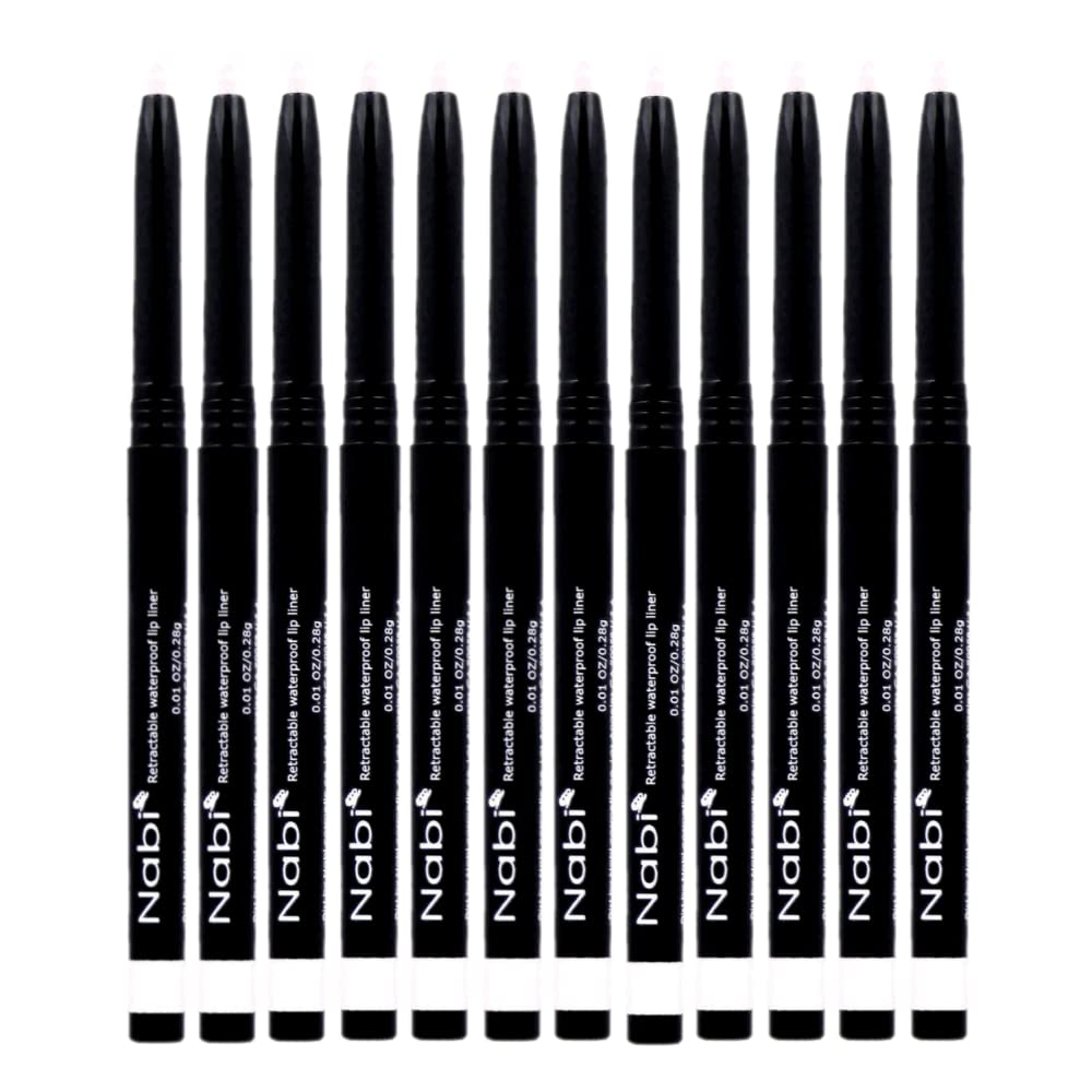 Beauty Spot 12pcs Nabi Retractable Waterproof Eyeliner Pencil - Long Lasting Fade Resistant Formula - Quick Makeup Remover