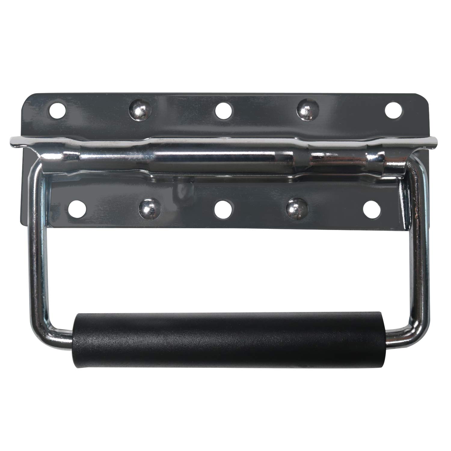 HMF 14990-09 - Manici pieghevoli per casse, set da 2 pezzi, con molla, 12,5 x 4 cm, argento zincato