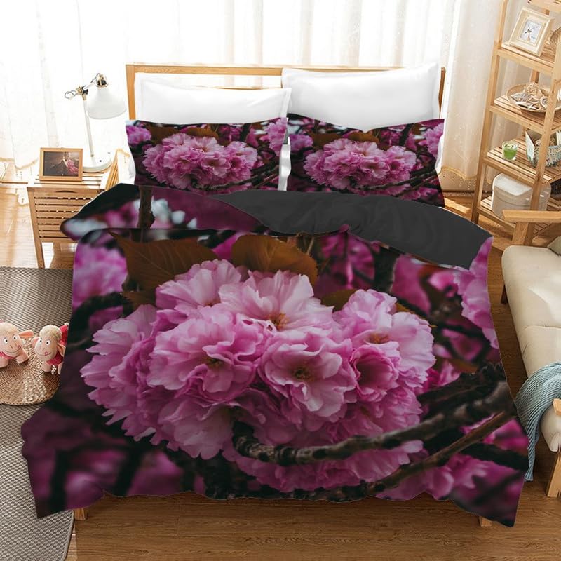 Funda nórdica de cama 90 con flores de cerezo para crear un dormitorio infantil suave y alegre 1