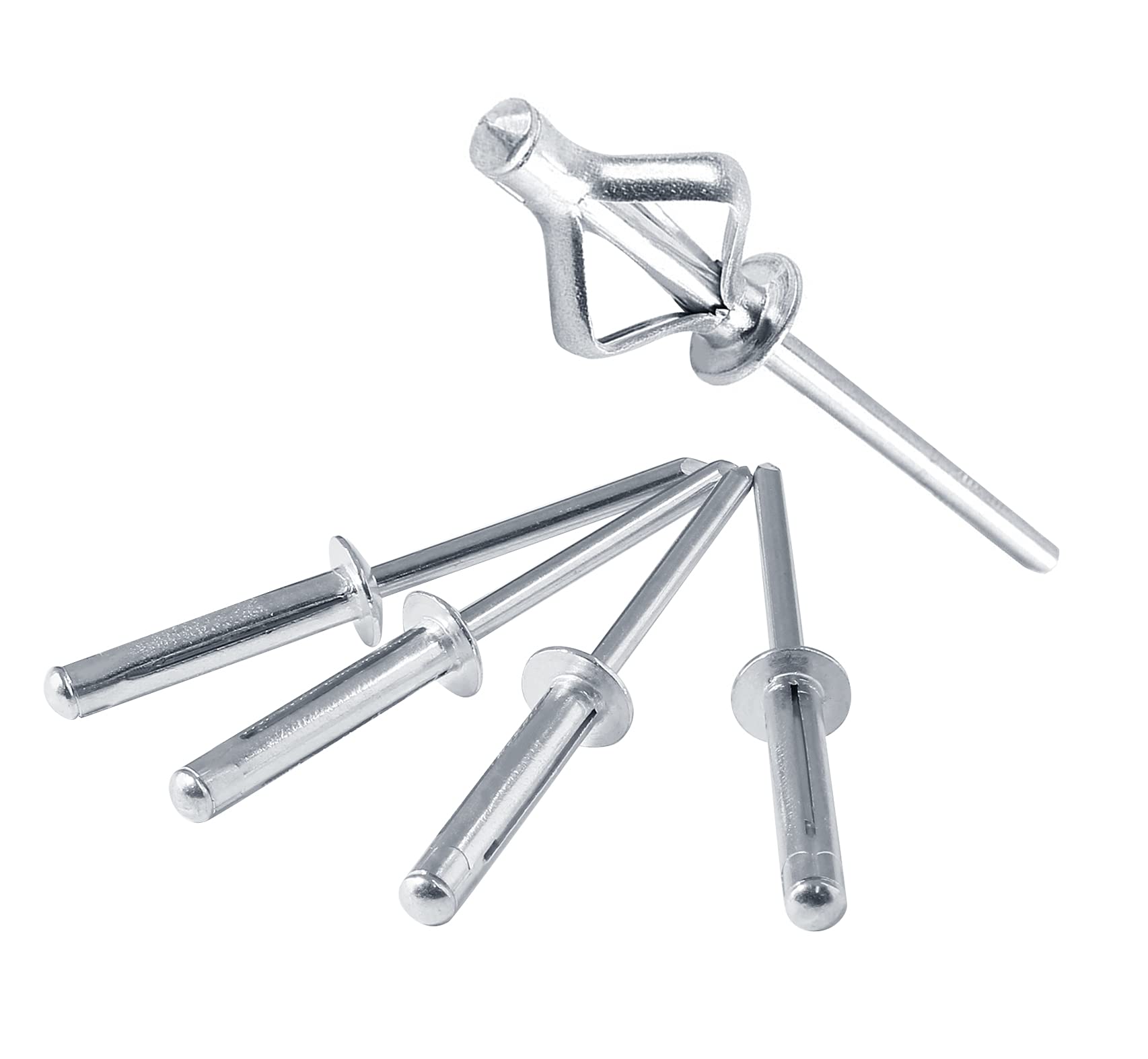 Rivetti Ciechi Alluminio 25 Rivetti POP In Alluminio - Diametro 3/16", Lunghezza 1/2", Testa Grande, Per Fissaggi Rapid Rivetti Filettati - Foto 7