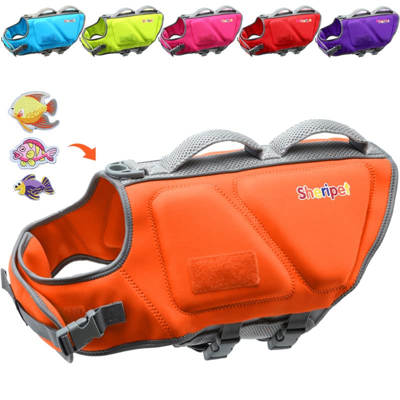 Sheripet Dog Life Jacket, Good Visibility Dog Life Vest for Swimming