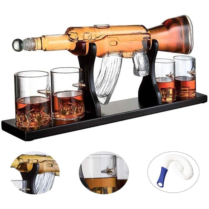 Buy 1000Ml M16 Gun Large Decanter Set Bullet Glasses, Elegant Rifle