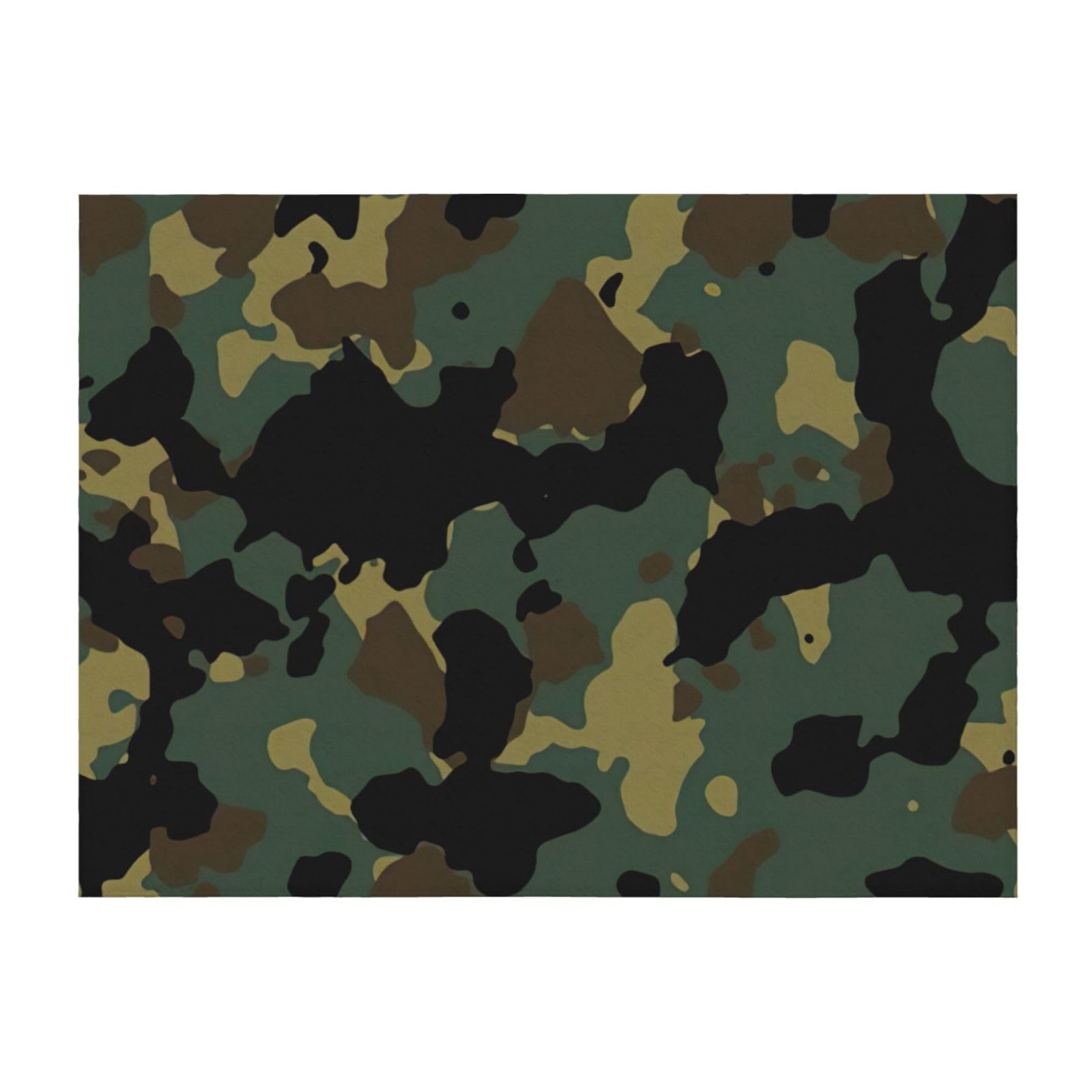 Jejea Black Camouflage Pattern Print Couch Bed Blanket Lightweight Blanket For Bed, Couch, Chair, Sofa Suitable For All Season