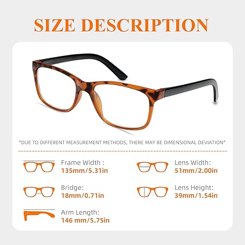 Miniatura 4 de OENEYE Gafas de lectura para hombres y mujeres, paquete de 5 unidades, cómodas, ligeras, lentes de lectura rectangulares