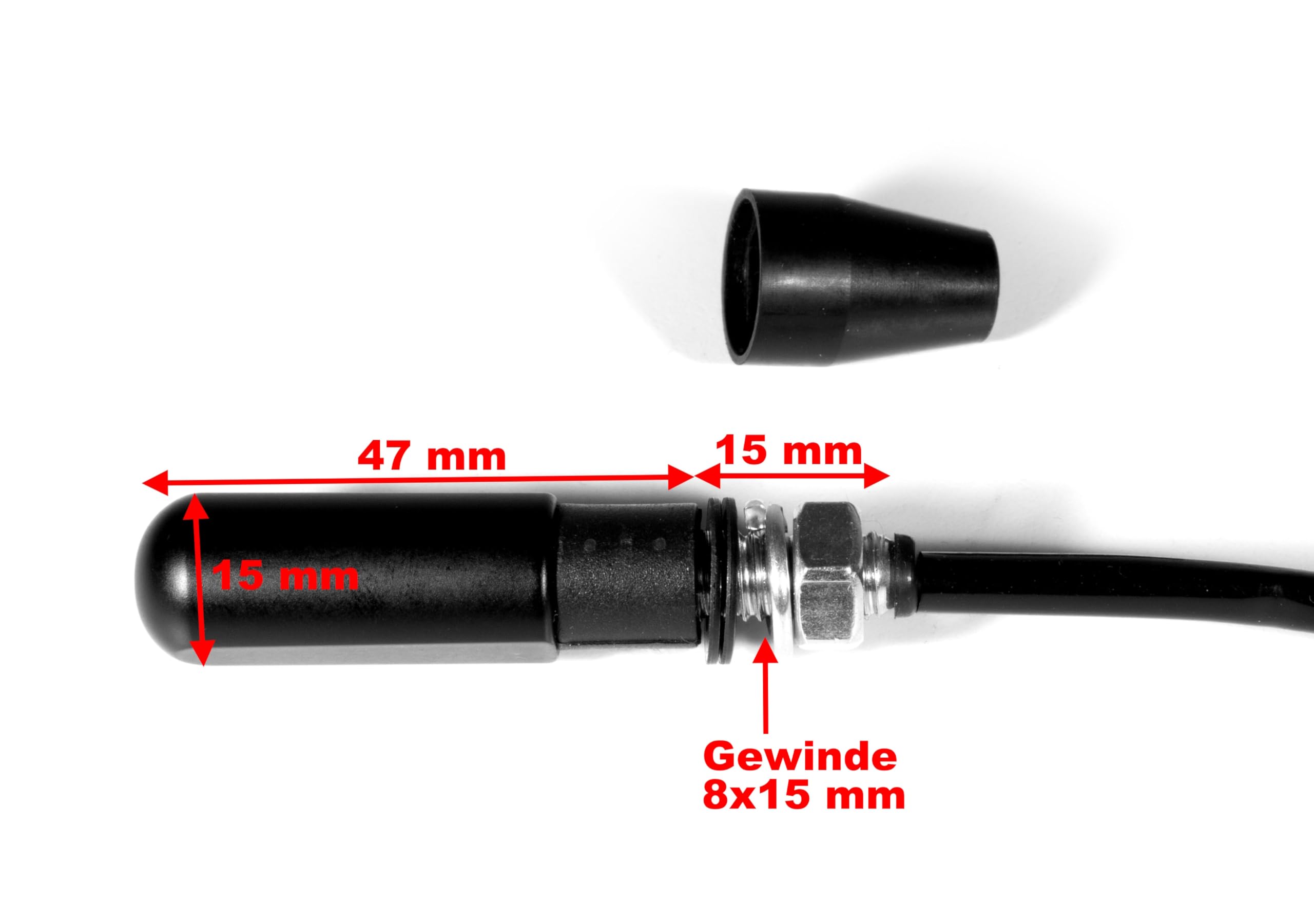 Mini Blinker Micro Stake LED Set Schwarz Getönt Alu ECE - Für Harley Chopper Custom