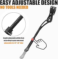 Vista 4 de Soporte ajustable de aleación de aluminio para bicicleta, negro, para bicicletas de 24 a 28 pulgadas