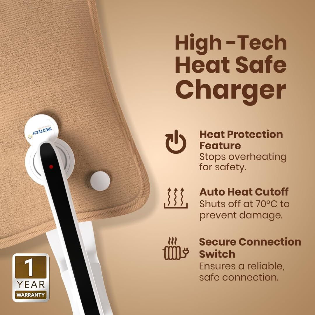 MEDTECH® Premium Electric Hot Water Gel Bag for Pain Relief | Reusable, Flexible Heating Bag for Period Cramps, Muscle Aches, Back Pain and Cold Relief | 6 Layers of Protection | Coffee Brown - Image 3 thumbnail