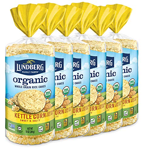Lundberg organic brown rice cakes, kettle corn, 10 oz (6 count), …
