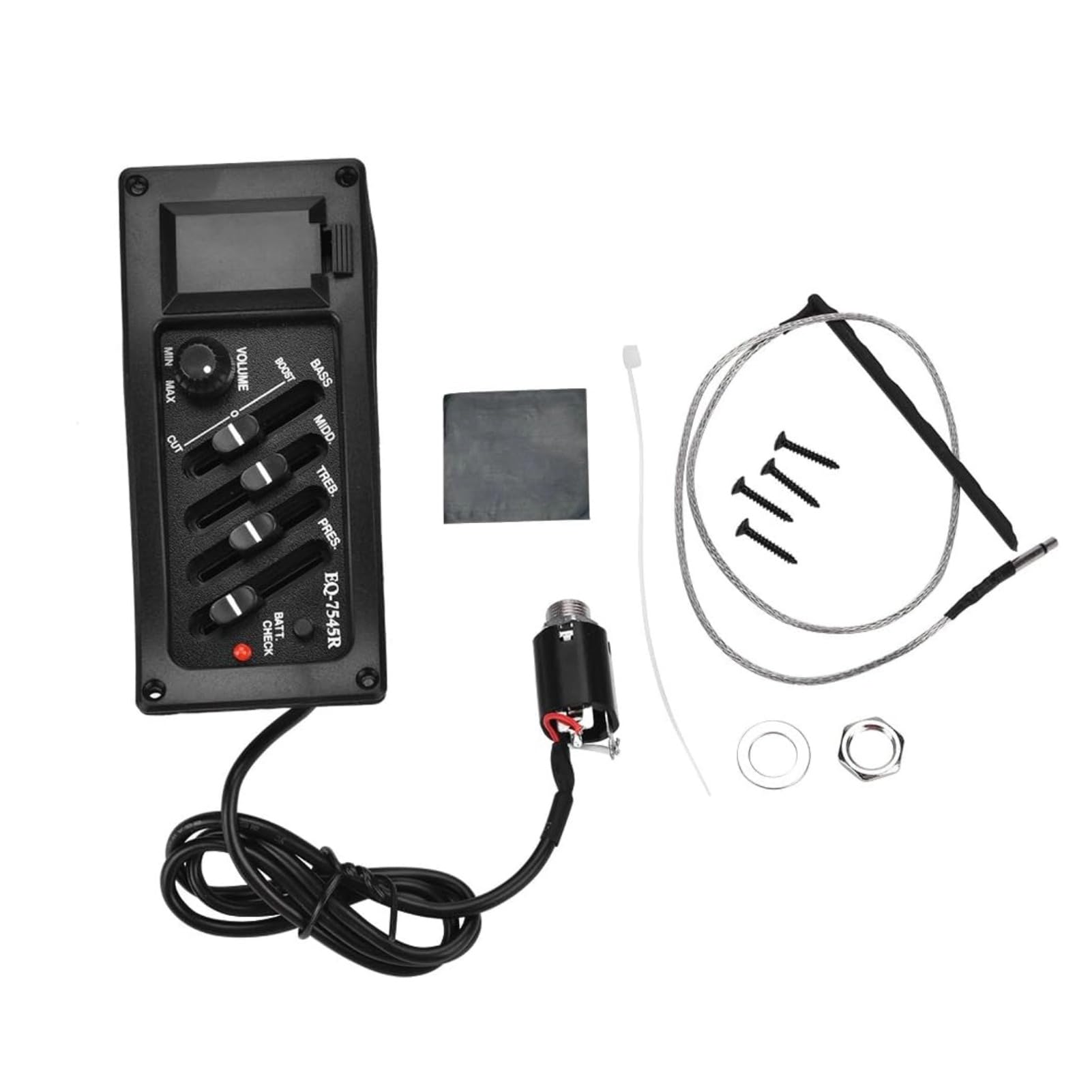 Dilwe - Pickup per chitarra, 4 bande, preamplificatore EQ, pickup, 6,5 mm, uscita per chitarra acustica