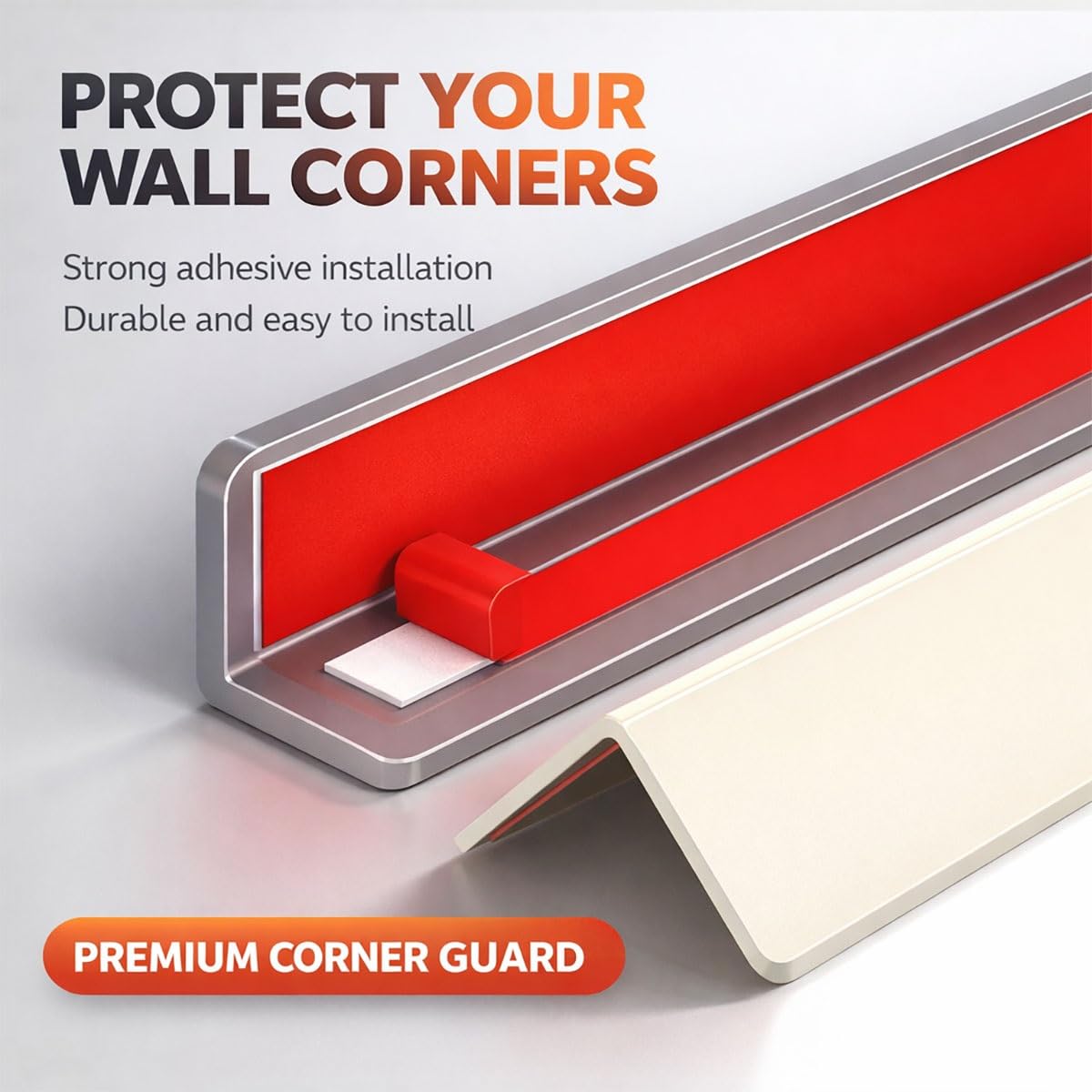 Protector de Esquinas de Pared PVC Autoadhesivo, Cantoneras de Pared 90 Grados, Perfil Angular Flexible para Protección de Esquinas de Muebles y Paredes(Creamy Beige,6m/236.2in)