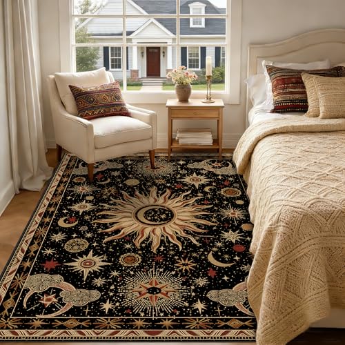 Tapete 5x7 Área Estilo Boho Gótico Lavable Antideslizante miniatura 2