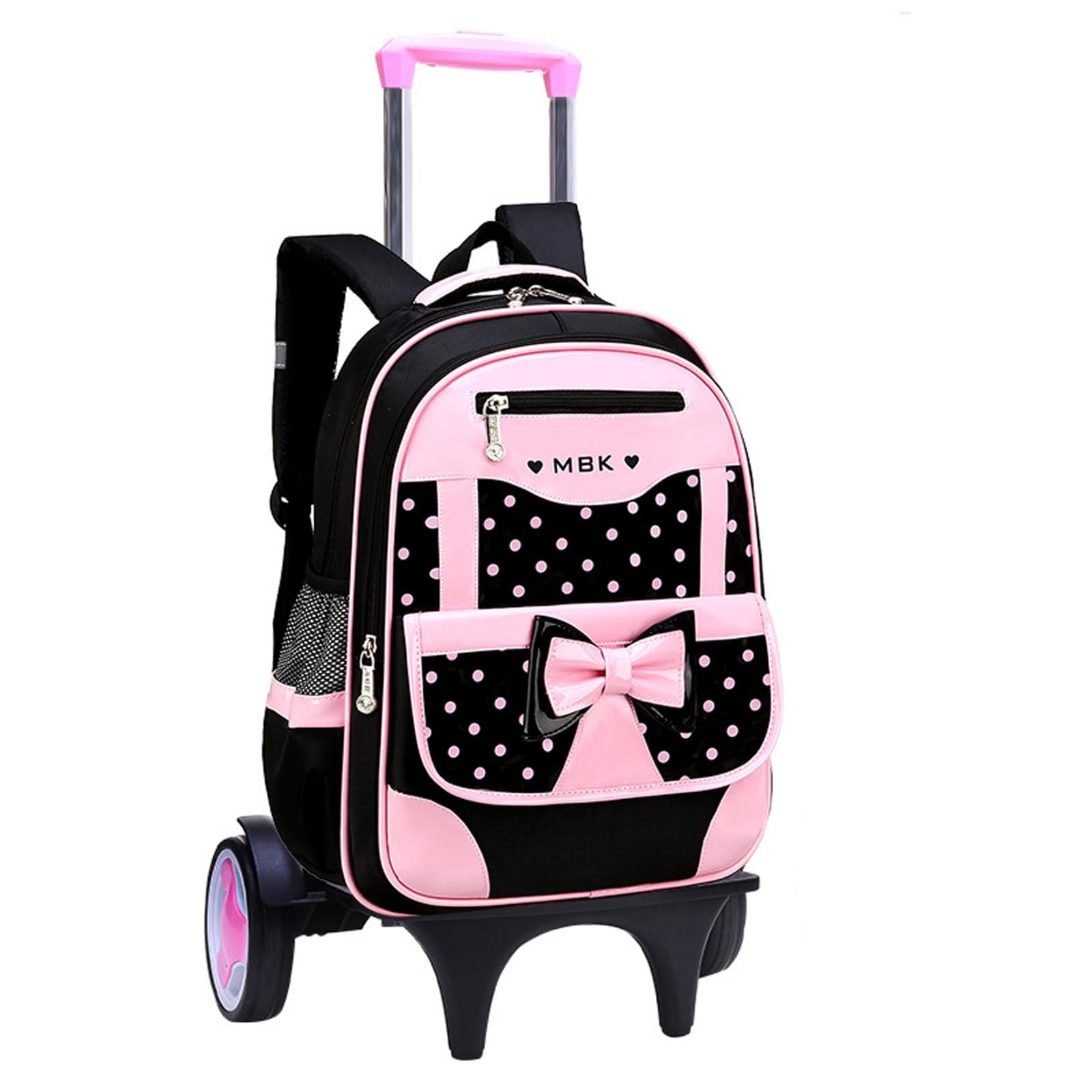 Zaino Trolley Scolastico,Zaino Scuola Viaggio,Zaino Rotelle,Zaino Scuola Trolley Sganciabile,Compatibile con Le Scale,Tasca Frontale,con Spallacci,per Scuola,Viaggio,Bambino Ragazzo