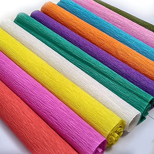 Image of 20 Crepe Paper for DIY Flower Making and Wrappin |10 Color 2 Sheet Each Crepe Paper 25Cm X 50Cm,20 Sheet