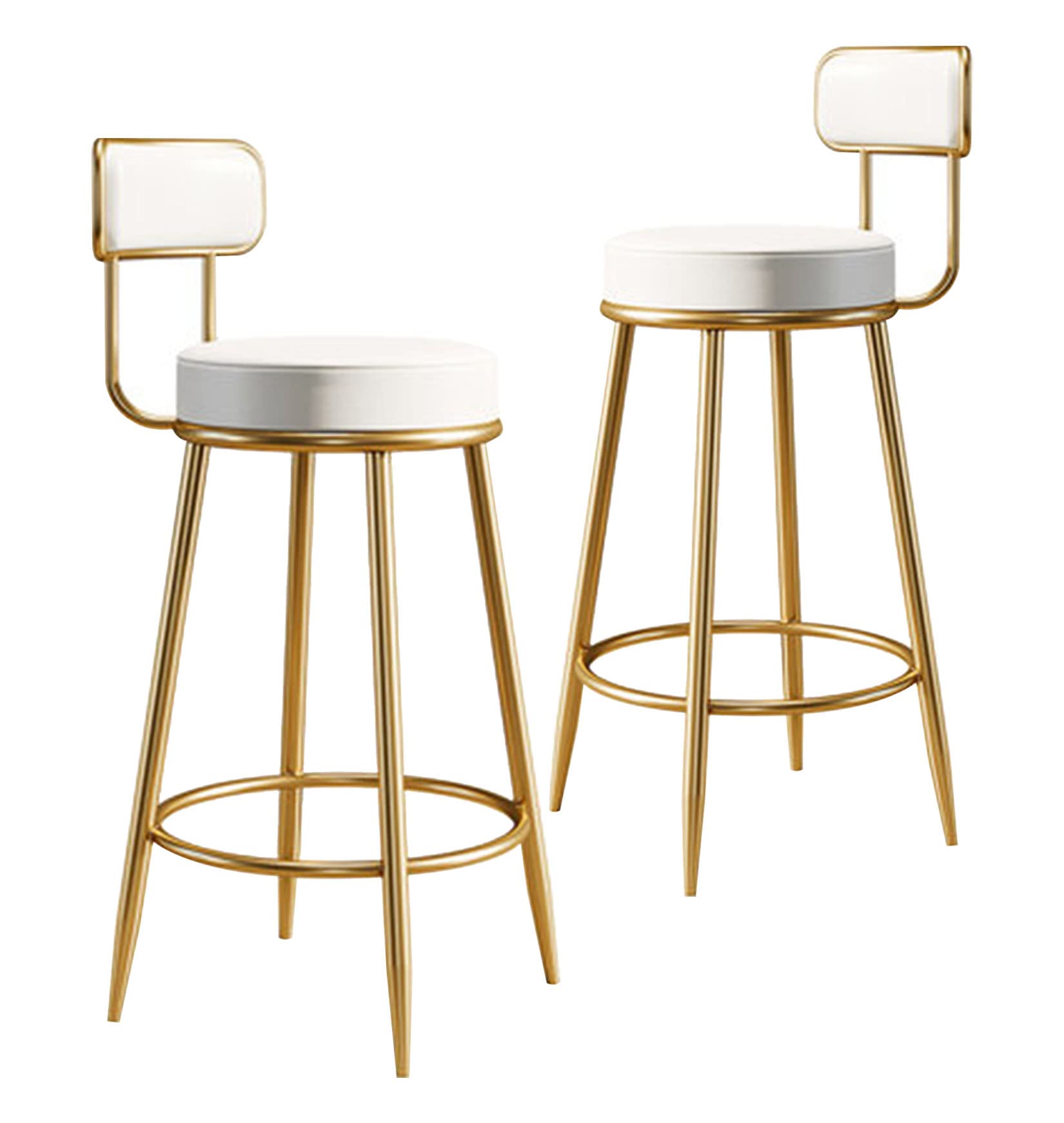 Chaise de bar nordique légère et épurée blanche avec assise surélevée de 65 cm