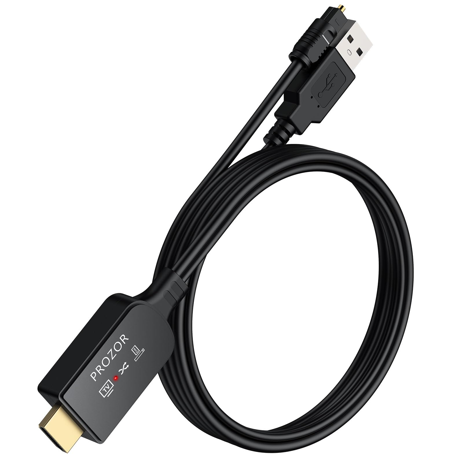 PROZOR Cavo Adattatore Audio eARC/ARC a Ottico TOSLINK (1.5m) Supporta 192KHz/24bit, Dolby Digital 5.1, DTS, Plug & Play Convertitore HDMI ARC a Ottico per TV, Soundbar e Impianti Home Theater