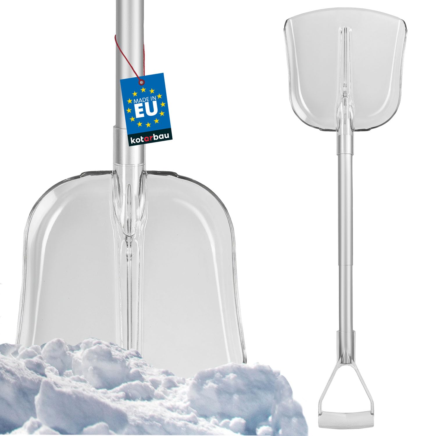 KOTARBAU® Pala da neve per auto, in alluminio, 27,5 – 41,5 cm, telescopica per valanga, piccola pala pieghevole in plastica e policarbonato