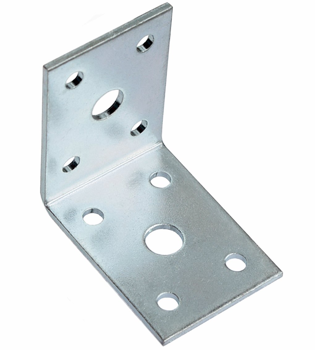 100 Winkelverbinder Lochplattenwinkel 50 x 50 x 35 x 2,0 mm Silber Verzinkt