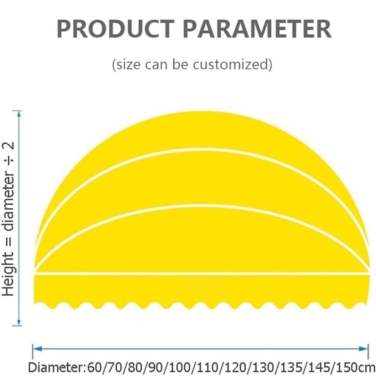 auvent Auvent à dôme rétractable 60 cm, Pare-Soleil Pliable en Polyester avec Cadre for la Maison et Les Affaires – Protection UV