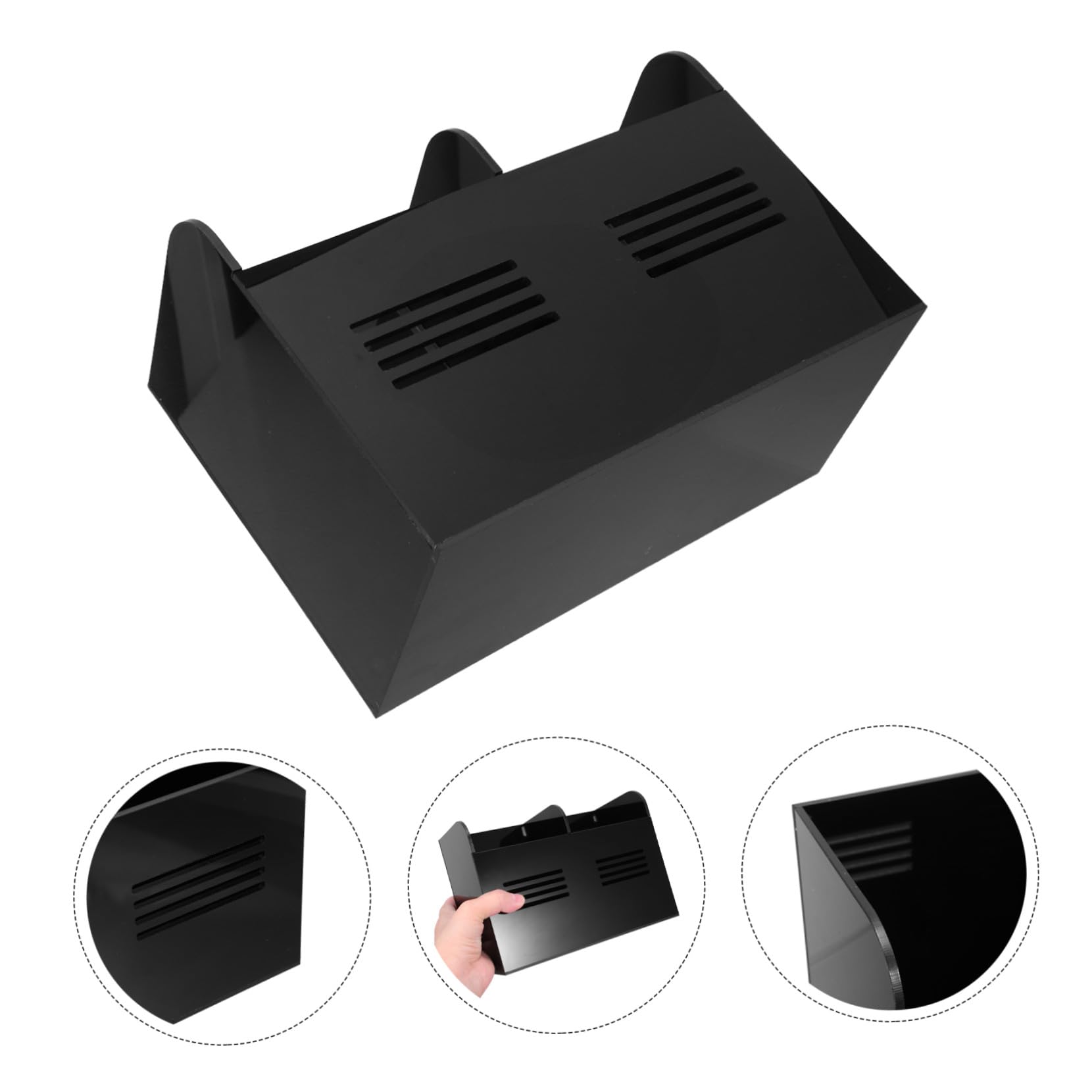 Acryl Strohhalmspender Organizer für Küchentheke Schwarz, Kompakt | Offenes Design mit Leicht zu Reinigender Struktur, Passend für Bambusspieße und Essstäbchen, Platzsparend