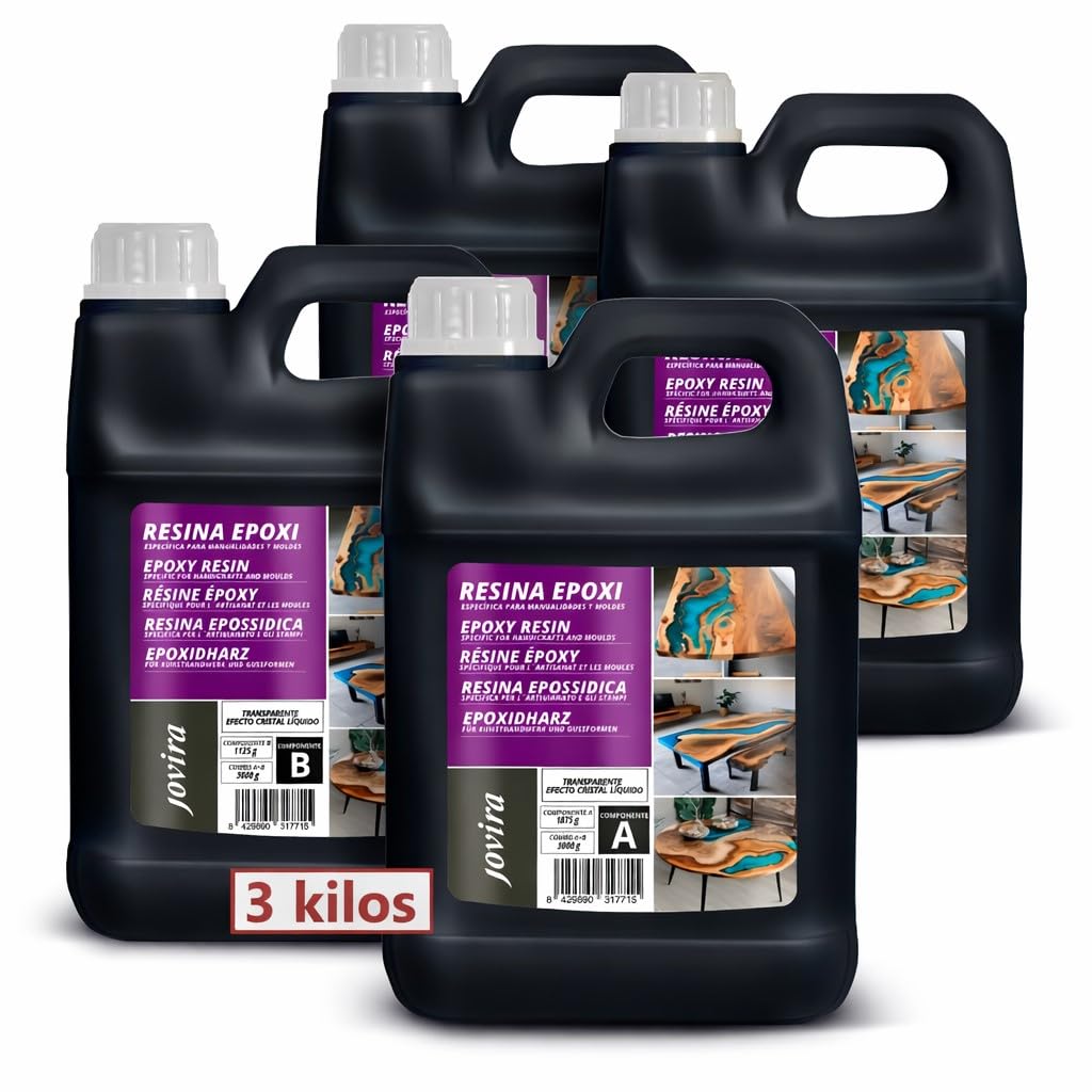 Clear Epoxy Resin | 6kg | For Crafts, Artwork, Wood, Creative Wooden Tables, Art Jewelry, Creative Crafts, DIY (2x3 Kilos)