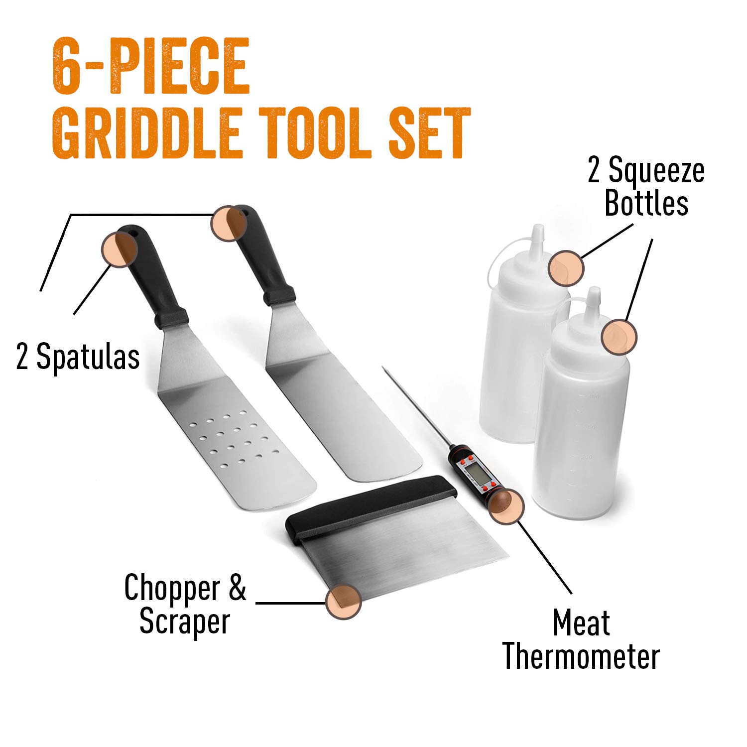 Buy Yukon Glory 6 Piece Griddle Tool Kit, Stainless Steel Accessories