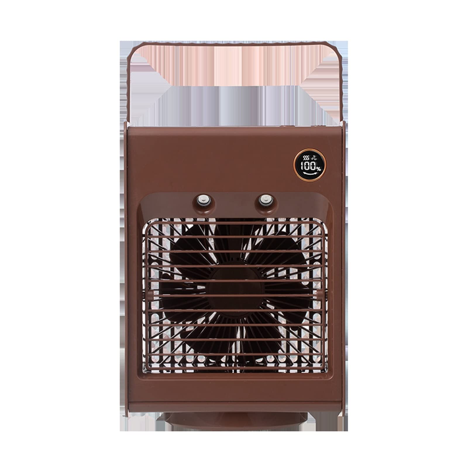 Mini Portable Air Conditioner Fan Humidifier 120°Rotation Personal Desktop USB Cooling Cooler With Light Airflow Comfort Refreshing Breeze(Brown)