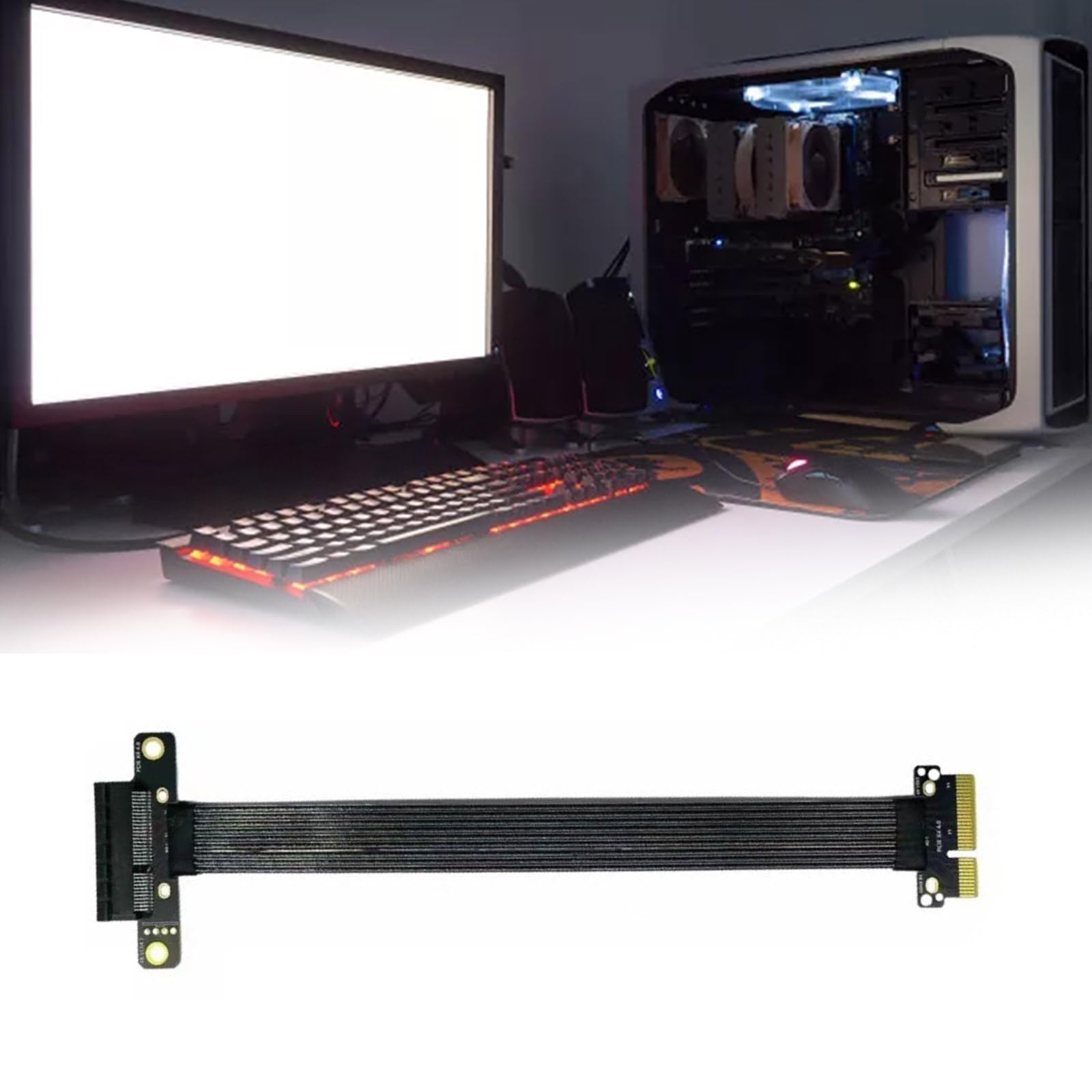 Maschio del cavo di estensione PCIe PCIE4.0 all'adattatore femminile di estensione per la scheda grafica del computer