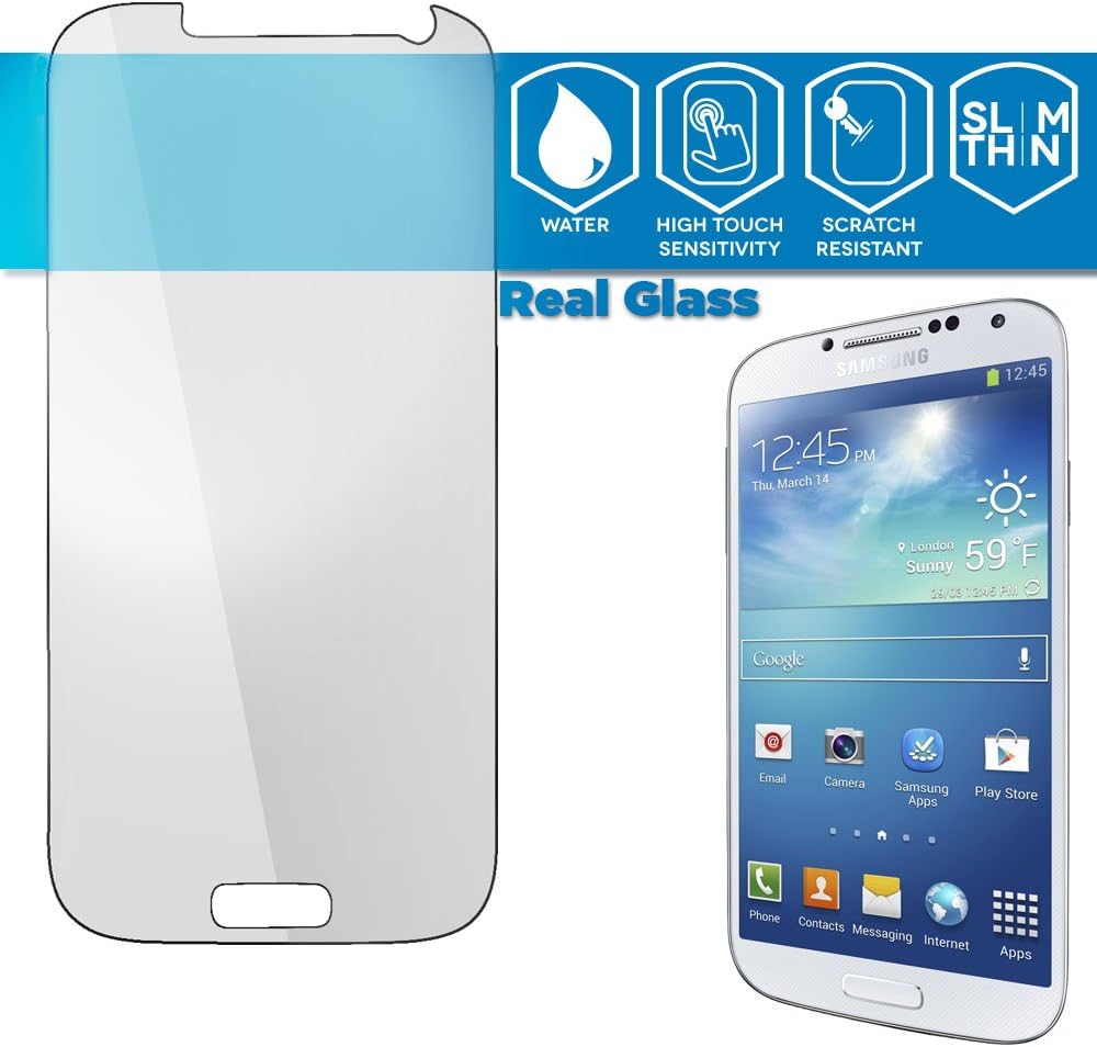 HERO GLASS 0.18mm Tempered Glass Screen Protector for Samsung Galaxy S4 (Made From Real Flexible Glass, Shatterproof, 2.5d Rounded Edges and Oleophobic Coating)