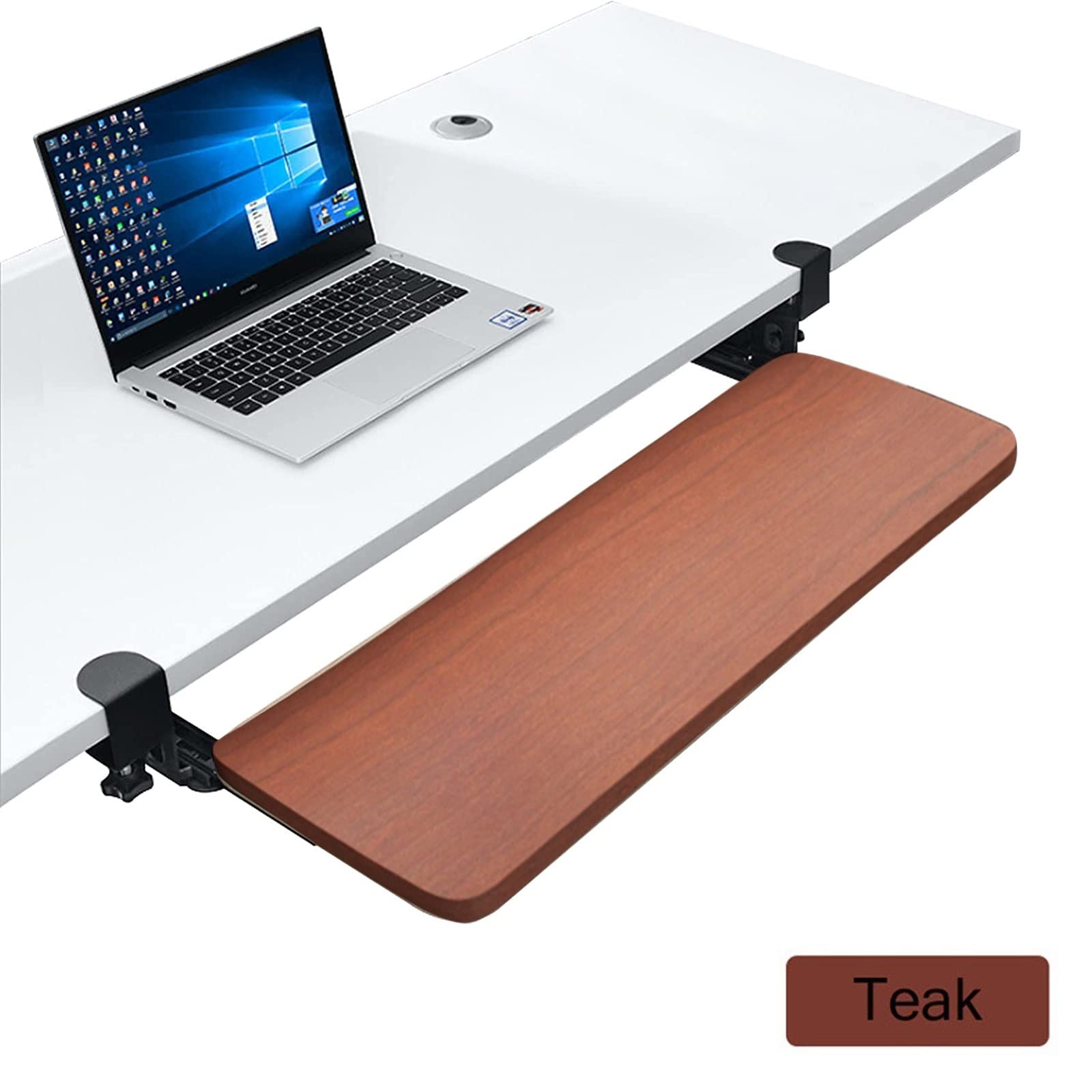 Vassoio per tastiera extra largo 520/650/750 x 250 mm, regolabile, per tastiere e mouse di dimensioni standard, supporto ergonomico per computer per casa e ufficio